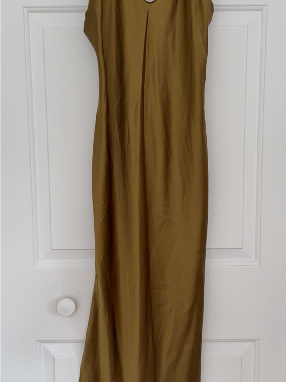 Banana Republic 100% Silk Maxi Slip Dress Bronze Olive Quiet Luxury Petite S - Picture 6 of 6